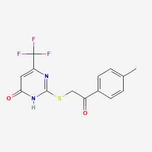 2-{[4-Hydroxy-6-(trifluoromethyl)pyrimidin-2-yl]sulfanyl}-1-(4-methylphenyl)ethanone