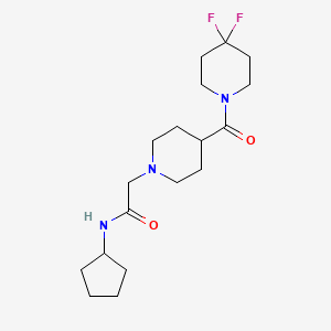 N-cyclopentyl-2-[4-(4,4-difluoropiperidine-1-carbonyl)piperidin-1-yl]acetamide