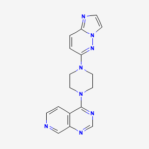 molecular formula C17H16N8 B15118787 1-{Imidazo[1,2-b]pyridazin-6-yl}-4-{pyrido[3,4-d]pyrimidin-4-yl}piperazine 