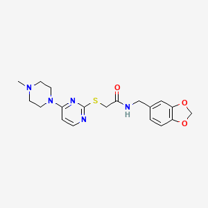 N-(1,3-benzodioxol-5-ylmethyl)-2-{[4-(4-methylpiperazin-1-yl)pyrimidin-2-yl]sulfanyl}acetamide