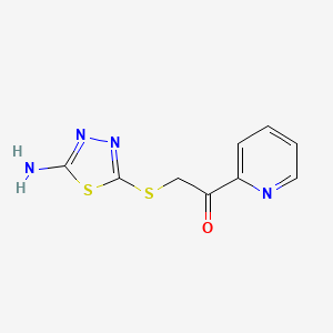 molecular formula C9H8N4OS2 B15118807 2-[(5-Amino-1,3,4-thiadiazol-2-yl)sulfanyl]-1-(pyridin-2-yl)ethanone 