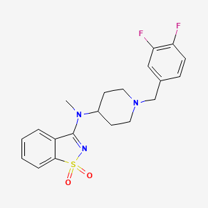 molecular formula C20H21F2N3O2S B15118824 3-({1-[(3,4-Difluorophenyl)methyl]piperidin-4-yl}(methyl)amino)-1,2-benzothiazole-1,1-dione 