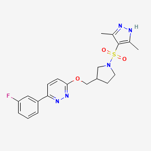 3-({1-[(3,5-dimethyl-1H-pyrazol-4-yl)sulfonyl]pyrrolidin-3-yl}methoxy)-6-(3-fluorophenyl)pyridazine