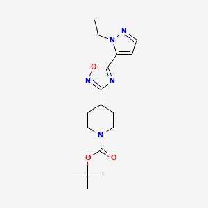 molecular formula C17H25N5O3 B15118910 tert-butyl 4-[5-(1-ethyl-1H-pyrazol-5-yl)-1,2,4-oxadiazol-3-yl]piperidine-1-carboxylate 