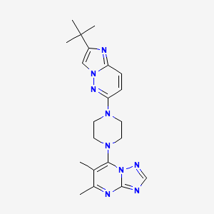 1-{2-Tert-butylimidazo[1,2-b]pyridazin-6-yl}-4-{5,6-dimethyl-[1,2,4]triazolo[1,5-a]pyrimidin-7-yl}piperazine