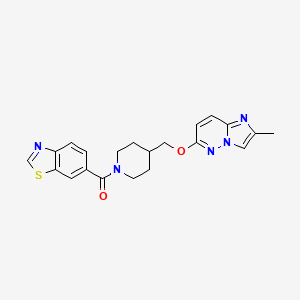 6-{4-[({2-Methylimidazo[1,2-b]pyridazin-6-yl}oxy)methyl]piperidine-1-carbonyl}-1,3-benzothiazole