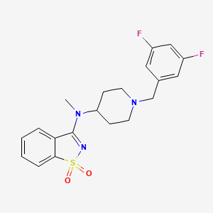 molecular formula C20H21F2N3O2S B15118932 N-[1-[(3,5-difluorophenyl)methyl]piperidin-4-yl]-N-methyl-1,1-dioxo-1,2-benzothiazol-3-amine 