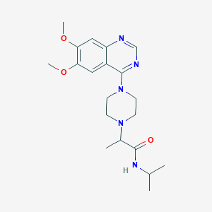 molecular formula C20H29N5O3 B15118956 2-[4-(6,7-dimethoxyquinazolin-4-yl)piperazin-1-yl]-N-(propan-2-yl)propanamide 