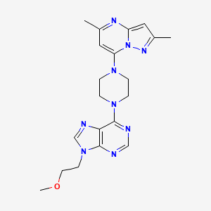 6-(4-{2,5-dimethylpyrazolo[1,5-a]pyrimidin-7-yl}piperazin-1-yl)-9-(2-methoxyethyl)-9H-purine