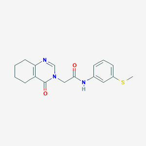 molecular formula C17H19N3O2S B15118988 N-[3-(methylsulfanyl)phenyl]-2-(4-oxo-3,4,5,6,7,8-hexahydroquinazolin-3-yl)acetamide 