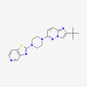 molecular formula C20H23N7S B15118996 1-{2-Tert-butylimidazo[1,2-b]pyridazin-6-yl}-4-{[1,3]thiazolo[4,5-c]pyridin-2-yl}piperazine 