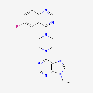 molecular formula C19H19FN8 B15119000 4-[4-(9-ethyl-9H-purin-6-yl)piperazin-1-yl]-6-fluoroquinazoline 