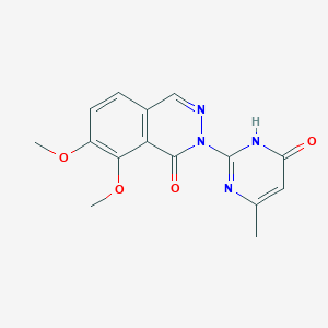 molecular formula C15H14N4O4 B15119008 2-(4-hydroxy-6-methylpyrimidin-2-yl)-7,8-dimethoxyphthalazin-1(2H)-one 