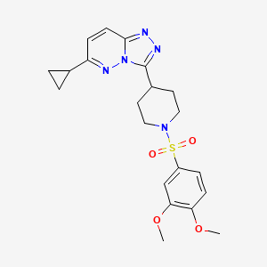 4-{6-Cyclopropyl-[1,2,4]triazolo[4,3-b]pyridazin-3-yl}-1-(3,4-dimethoxybenzenesulfonyl)piperidine