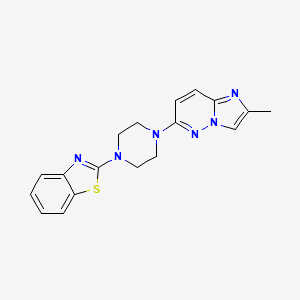 molecular formula C18H18N6S B15119031 2-(4-{2-Methylimidazo[1,2-b]pyridazin-6-yl}piperazin-1-yl)-1,3-benzothiazole 