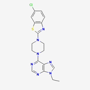 6-[4-(6-chloro-1,3-benzothiazol-2-yl)piperazin-1-yl]-9-ethyl-9H-purine