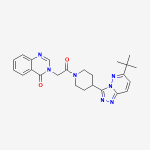 molecular formula C24H27N7O2 B15119049 3-[2-(4-{6-Tert-butyl-[1,2,4]triazolo[4,3-b]pyridazin-3-yl}piperidin-1-yl)-2-oxoethyl]-3,4-dihydroquinazolin-4-one 