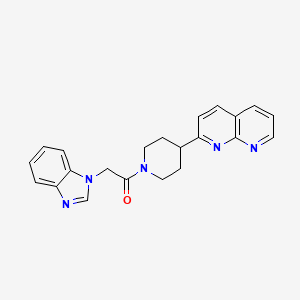 2-(1H-1,3-benzodiazol-1-yl)-1-[4-(1,8-naphthyridin-2-yl)piperidin-1-yl]ethan-1-one