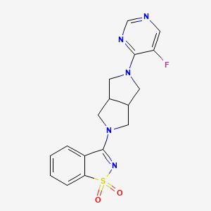 3-[5-(5-Fluoropyrimidin-4-yl)-1,3,3a,4,6,6a-hexahydropyrrolo[3,4-c]pyrrol-2-yl]-1,2-benzothiazole 1,1-dioxide