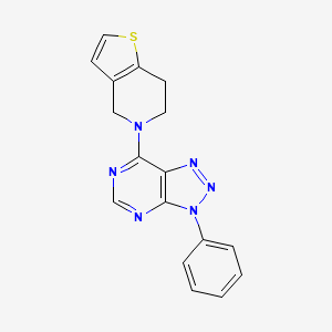 molecular formula C17H14N6S B15119093 3-phenyl-7-{4H,5H,6H,7H-thieno[3,2-c]pyridin-5-yl}-3H-[1,2,3]triazolo[4,5-d]pyrimidine 