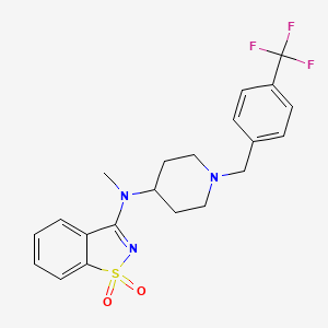 N-methyl-1,1-dioxo-N-[1-[[4-(trifluoromethyl)phenyl]methyl]piperidin-4-yl]-1,2-benzothiazol-3-amine