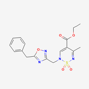 ethyl 2-[(5-benzyl-1,2,4-oxadiazol-3-yl)methyl]-5-methyl-1,1-dioxo-2H-1lambda6,2,6-thiadiazine-4-carboxylate