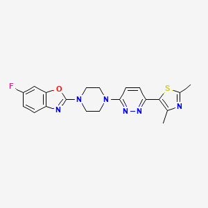 2-{4-[6-(2,4-Dimethyl-1,3-thiazol-5-yl)pyridazin-3-yl]piperazin-1-yl}-6-fluoro-1,3-benzoxazole