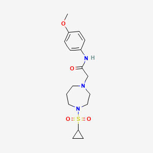 molecular formula C17H25N3O4S B15119149 2-[4-(cyclopropanesulfonyl)-1,4-diazepan-1-yl]-N-(4-methoxyphenyl)acetamide 