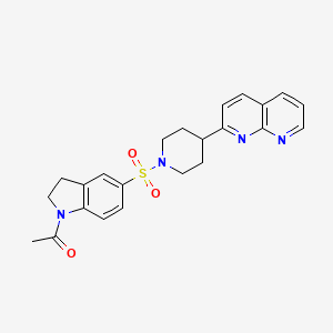 molecular formula C23H24N4O3S B15119151 1-(5-{[4-(1,8-naphthyridin-2-yl)piperidin-1-yl]sulfonyl}-2,3-dihydro-1H-indol-1-yl)ethan-1-one 