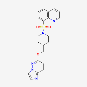 molecular formula C21H21N5O3S B15119172 8-{[4-({Imidazo[1,2-b]pyridazin-6-yloxy}methyl)piperidin-1-yl]sulfonyl}quinoline 