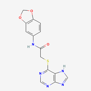 N-(1,3-benzodioxol-5-yl)-2-(9H-purin-6-ylsulfanyl)acetamide