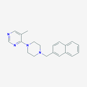 molecular formula C20H22N4 B15119213 5-Methyl-4-{4-[(naphthalen-2-yl)methyl]piperazin-1-yl}pyrimidine 