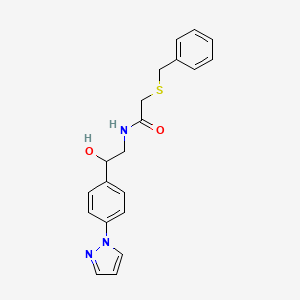 2-(benzylsulfanyl)-N-{2-hydroxy-2-[4-(1H-pyrazol-1-yl)phenyl]ethyl}acetamide