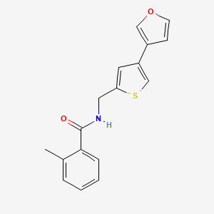 molecular formula C17H15NO2S B15119254 N-{[4-(furan-3-yl)thiophen-2-yl]methyl}-2-methylbenzamide 