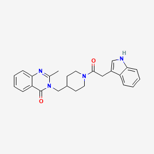 molecular formula C25H26N4O2 B15119268 3-({1-[2-(1H-indol-3-yl)acetyl]piperidin-4-yl}methyl)-2-methyl-3,4-dihydroquinazolin-4-one 