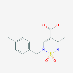 methyl 5-methyl-2-[(4-methylphenyl)methyl]-1,1-dioxo-2H-1lambda6,2,6-thiadiazine-4-carboxylate