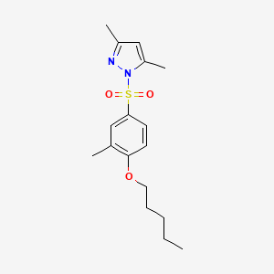 3,5-Dimethyl-1-[(3-methyl-4-pentyloxyphenyl)sulfonyl]pyrazole