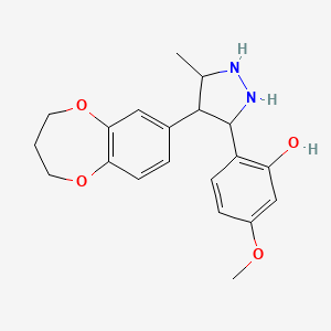 2-[4-(3,4-dihydro-2H-1,5-benzodioxepin-7-yl)-5-methylpyrazolidin-3-yl]-5-methoxyphenol