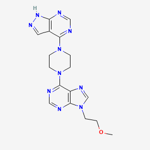 9-(2-methoxyethyl)-6-(4-{1H-pyrazolo[3,4-d]pyrimidin-4-yl}piperazin-1-yl)-9H-purine