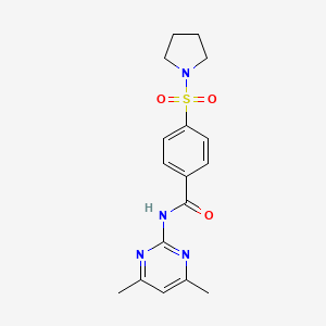 molecular formula C17H20N4O3S B15119334 N-(4,6-dimethylpyrimidin-2-yl)-4-(pyrrolidin-1-ylsulfonyl)benzamide 