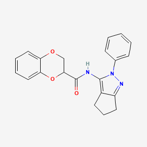 N-{2-phenyl-2H,4H,5H,6H-cyclopenta[c]pyrazol-3-yl}-2,3-dihydro-1,4-benzodioxine-2-carboxamide