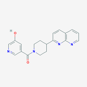 5-[4-(1,8-Naphthyridin-2-yl)piperidine-1-carbonyl]pyridin-3-ol