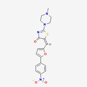 (E)-2-(4-methylpiperazin-1-yl)-5-((5-(4-nitrophenyl)furan-2-yl)methylene)thiazol-4(5H)-one