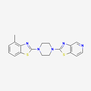 molecular formula C18H17N5S2 B15119449 4-Methyl-2-(4-{[1,3]thiazolo[4,5-c]pyridin-2-yl}piperazin-1-yl)-1,3-benzothiazole 