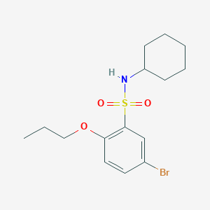 molecular formula C15H22BrNO3S B15119517 5-bromo-N-cyclohexyl-2-propoxybenzene-1-sulfonamide 