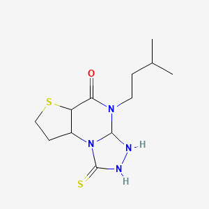 8-(3-Methylbutyl)-12-sulfanylidene-5-thia-1,8,10,11-tetrazatricyclo[7.3.0.02,6]dodecan-7-one