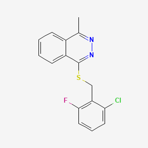 molecular formula C16H12ClFN2S B15119554 1-[(2-Chloro-6-fluorobenzyl)sulfanyl]-4-methylphthalazine 