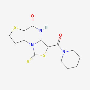 10-(Piperidine-1-carbonyl)-12-sulfanylidene-5,11-dithia-1,8-diazatricyclo[7.3.0.0^{2,6}]dodeca-2(6),3,9-trien-7-one