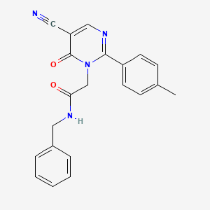 N-benzyl-2-[5-cyano-2-(4-methylphenyl)-6-oxo-1,6-dihydropyrimidin-1-yl]acetamide