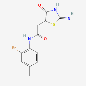 N-(2-bromo-4-methylphenyl)-2-(2-imino-4-oxo-1,3-thiazolidin-5-yl)acetamide